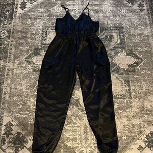 Black Satin Jumpsuit